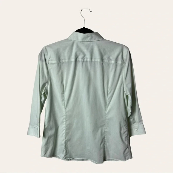 0720. EDDIE‎ BAUER BUTTON UP WRINKLE RESISTANT TOP COLLAR SIZE LARGE MINT GREEN - Picture 7 of 10